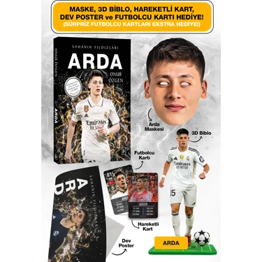 Parodi Yayınları Arda Güler Futbolcu Kitabı - Maske, 3D Biblo, Dev Poster, Hareketli Kart Hediyeli