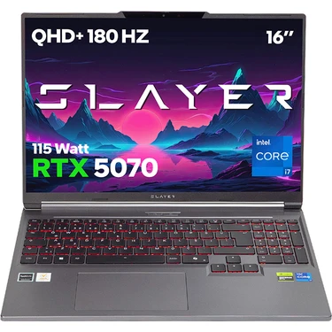 Game Garaj Slayer X7T-5070 C2 Intel Core I7 14650HX 32GB Ram 1tb SSD RTX5070 16" Qhd+ 180Hz IPS