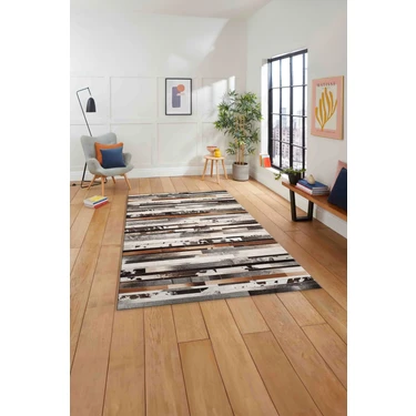 Napoli Home Baskılı Patchwork Post Motifli Yıkanabilir Kaymaz Yolluk Mutfak Salon Halısı,
