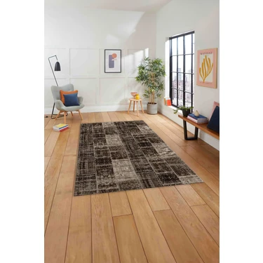 Napoli Home Baskılı Patchwork Sade Modern Yıkanabilir Kaymaz Yolluk Mutfak Salon Halısı,