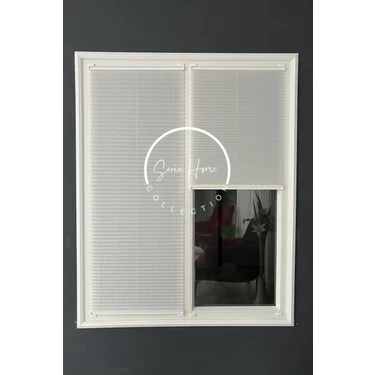 Serin Home Collection Beyaz Katlanabilir Plise Perde, Cam Balkon Perdeleri, Ofis Perdeleri, Pvc