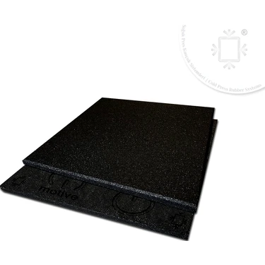 Motive Rubber Soğuk Press 100X100 cm 2 cm Siyah Fitness Kare Kauçuk