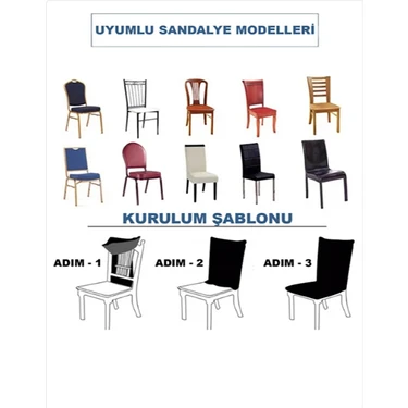 GüzelEvim Tekstil Güzelevim Bambu Sandalye Kılıfı Yıkanabilir Likralı Esnek Lastikli Sandalye