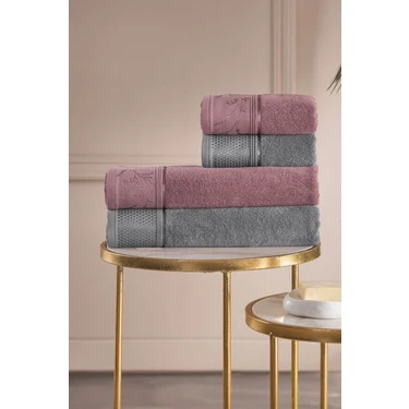 Özdilek Ditsy Best Set Hamam Takımı - Mürdüm -