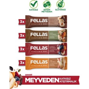 Fellas Kuruyemiş Bar (30 g) Karma Kutu - 12 Adet (4