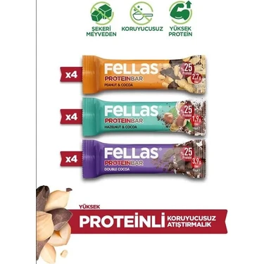 Fellas Protein Bar (32 g) Karma Kutu - 12 Adet (3
