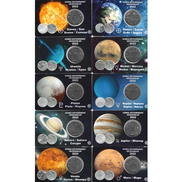 Emir Collection 2022 Yılı Özel Basım Güneş Sistemi Gezegenleri Hatıra Para Seti 10'lu Özel Kitinde