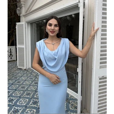 MBK Fashion Kadın Degaje Yaka Uzun Abiye Elbise – Şık Davet ve Özel Gün