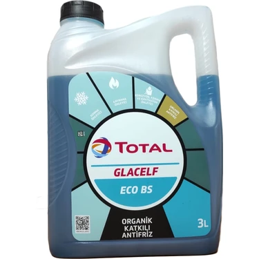 Total Glacelf Eco BS Organik Katkılı 3 Litre Mavi Antifriz - Dört Mevsim Motor Koruma, Aşınma ve
