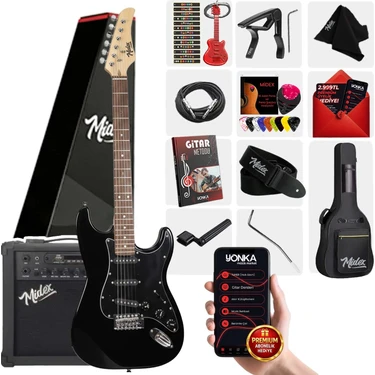 Midex RPH-30BK-25AMP Gül Klavye SSS 25W Amfili Elektro Gitar