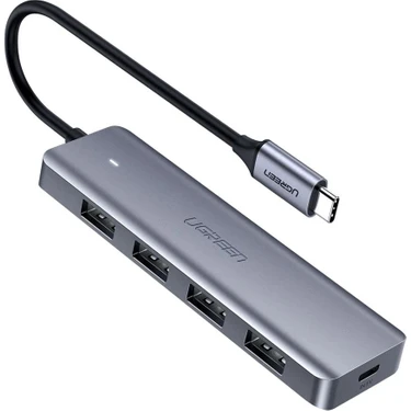 UGREEN USB-C USB 3.0 4 Port USB Hub Çoklayıcı, Gri,