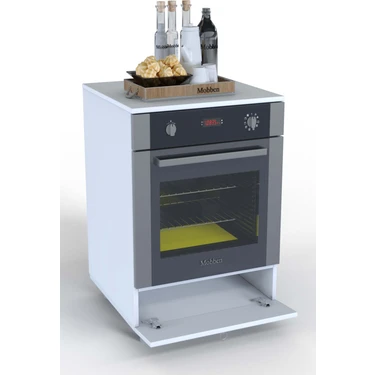 Mobben Ankastre Fırın Dolabı Beyaz Suntalam Malzeme 60 cm Ölçüler Modern Tasarım ve Geniş