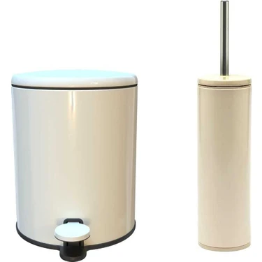 Primanova M-SE41-09-09 Cigo Bej 2'li Set 6 Lt. Çöp Kovası ve Tuvalet