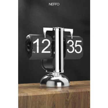 Neffo Retro Lüks Masaüstü Otomatik Dijital Saat Kuvars Pilli Saat Ev Dekorları Retro Flip