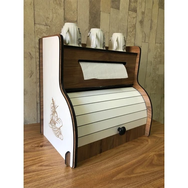 Ekmeklik New Bread Box,havlu Peçetelik(Saklama Gözlü, Baharatlık Rafı, Dekoratif