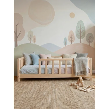 Kukka KFB610 Doğal Ahşap Montessori Çocuk Karyolası 80 x 160
