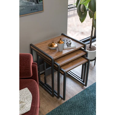 Wood House Lavisa 3'lü Zigon Sehpa