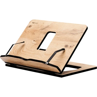 Vigo Wood Ahşap Kitap Okuma ve Tablet Standı MDF Malzemeden Ergonomik Tasarım ile Meşe