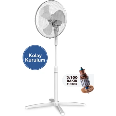 Kumtel KTF-290 Beyaz Vantilatör 16''