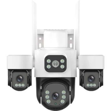 INOX-X113 3 Lensli 3MP Wifi PTZ Kamera 2K Video Çözünürlüğü Beyaz Renkli Gece Görüşü