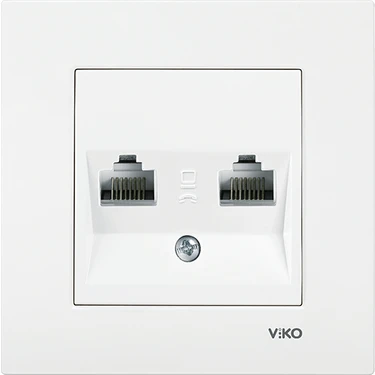 Viko Karre Ikili Data Prizi (2XRJ45 CAT5E) Beyaz Çerçeve