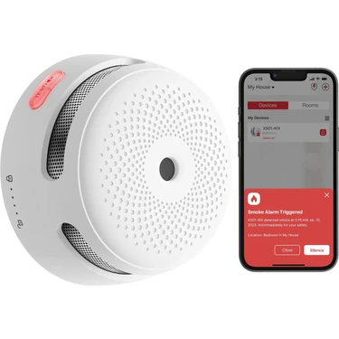 X-Sense Değiştirilebilir Pilli Akıllı Duman Dedektörü Yangın Alarmı, Wi-Fi Duman Dedektörü, Gerçek