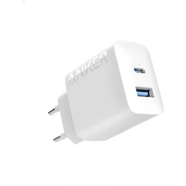 Anker 20W USB-C + USB-A Çift Portlu Şarj Cihazı - A2348 - Beyaz (Anker Türkiye