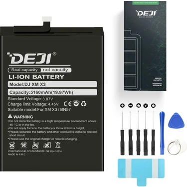 Deji Mucize Batarya 5160mAh Xiaomi Poco X3 / Poco X3 Pro Yüksek Performanslı Li-Ion