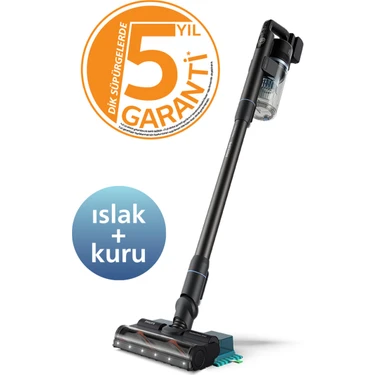Philips 7000 Serisi Aqua 25.2 V Kablosuz Dik Süpürge, PowerCyclone 12, TriActive Başlık, 80 dk'ya