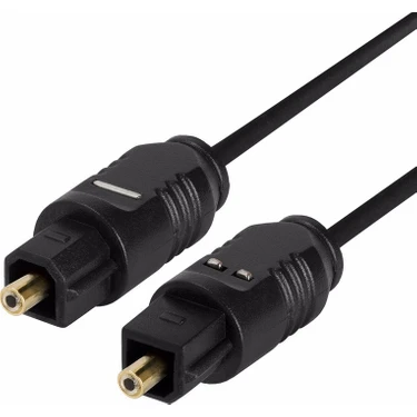 Alfais 1 Metre Siyah Fiber Optik Ses Kablosu Dayanıklı Tasarım Yüksek Hız Desteği