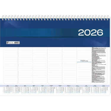 Keskin Color Keskin 2026-AJ-70 28*40 Haftalık Spiralli Masa