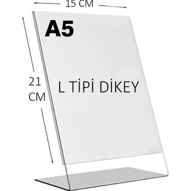 Heroglas A5 L Tipi Dikey Masa Üstü Şeffaf Pleksi /