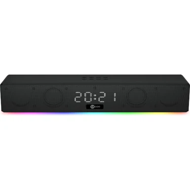 Lecoo DS103 Kablosuz Bluetooth 10W RGB Saat/Alarm Stereo Soundbar Hoparlör
