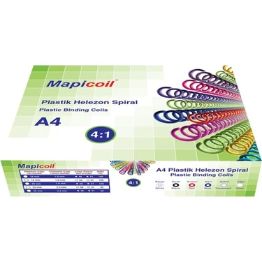 Mapi Mapicoil 4:1 Plastik Helezon Spiral 10 mm Şeffaf 100 Ad.48
