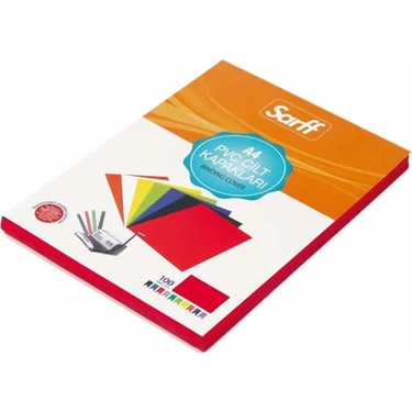 Sarff A4 PVC Cilt Kapağı 160 Micron 100 Adet Kırmızı Renkli Koruma