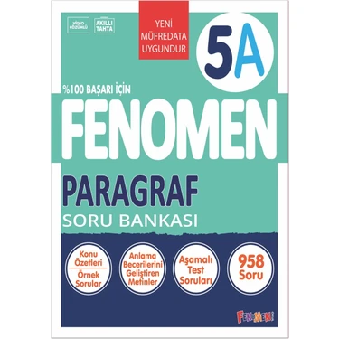 Fenomen Yayıncılık Fenomen 5. Sınıf Paragraf Fenomen A Soru Bankası Fenomen
