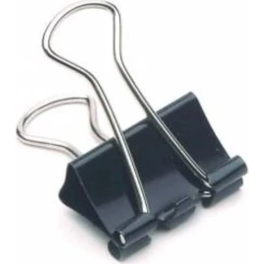 Kraf Binder Clips 19 mm 12 Parça Siyah Renkli Esnek Kağıt Klipsi 419