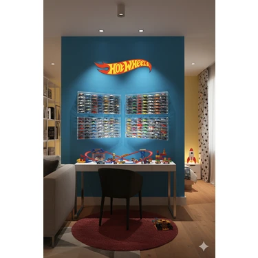 49’lu Kapaklı Pleksi Hot Wheels Sergileme Rafı – 1:64 Ölçek Diecast / Matchbox / Koleksiyon Araba