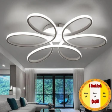 Minel Dekor LED Lıghtıng Minel Dekor Papatya Model Tavan Lambası, Modern Aydınlatma, Dekoratif 3