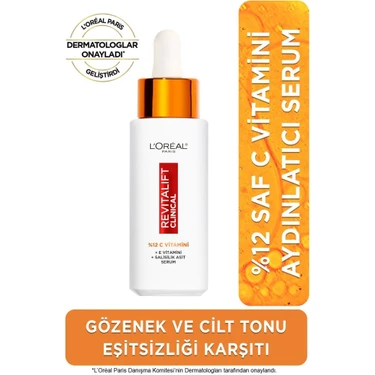 L'Oréal Paris Revitalift Clinical %12 Saf C Vitamini Aydınlatıcı, Ton Eşitleyici, Gözenek Karşıtı