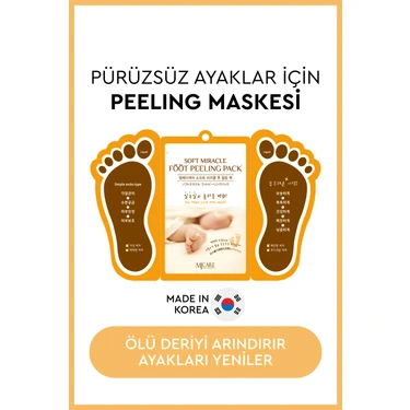 Mjcare Miracle Ayak Peeling Maskesi – Çorap Tipi Soyulan Topuk ve Ayak Derisi Temizleyici (1'li