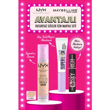 Bare With Me 03 & Superlock Göz Alıcı Göz Makyajı Seti & Sky High Mini Maskara