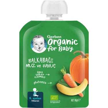 Gerber Organik Muzlu Havuçlu Bal Kabağı Püresi 90