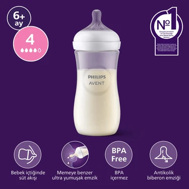 Philips Avent Doğal Tepkili PP Biberon, 330ml, 6+ Ay,