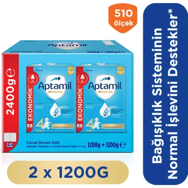 Aptamil 4 Prebiyotikli Çocuk Devam Sütü 1200 Gr x 2 Adet 2400