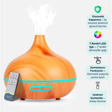 Robeve 550 ml Otomatik Hava Nemlendirici Buhar Makinesi Oda Nemlendirici Aroma