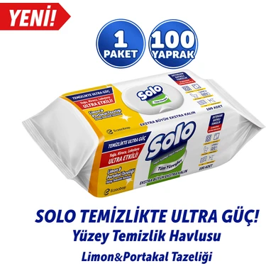 Solo Temizlikte Ultra Güç Limon&Portakal Tazeliği Yüzey Temizlik Havlusu 100