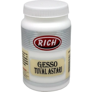 Rich Gesso Tuval Astarı 250 cc Beyaz Renk Standart Boya Uygulaması İçin