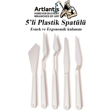Artlantis Plastik Spatül 5 Li Set Resim ve Heykel Plastik Spatula Esnek Plastik Palet Bıçağı 1
