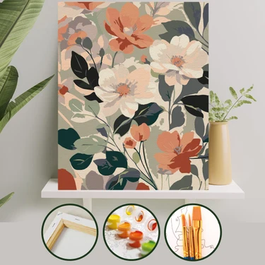 Palmiye Hobi Sanat Sayılarla Boyama Tuval Seti Fırça Boya Dahil (Çıtalı) 40X50 cm -